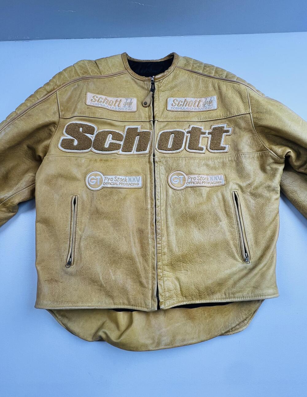 Vintage Schott 500 Jacket Mens 2XL XXL Leather Formula One Racing F1 GT Pro USA